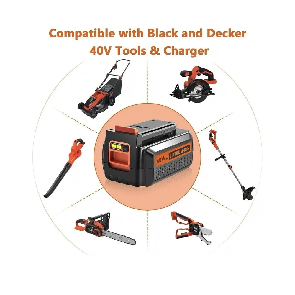 Pengjbattery 40v 3000mAh Long Lasting Battery Compatibility For Black And Decker